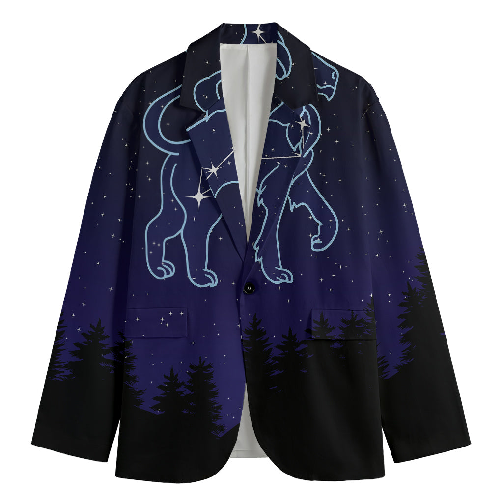 Leo Constellation Print Men's Cotton Blazer