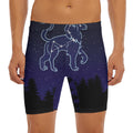 Leo Constellation Print Men's Long Boxer Briefs