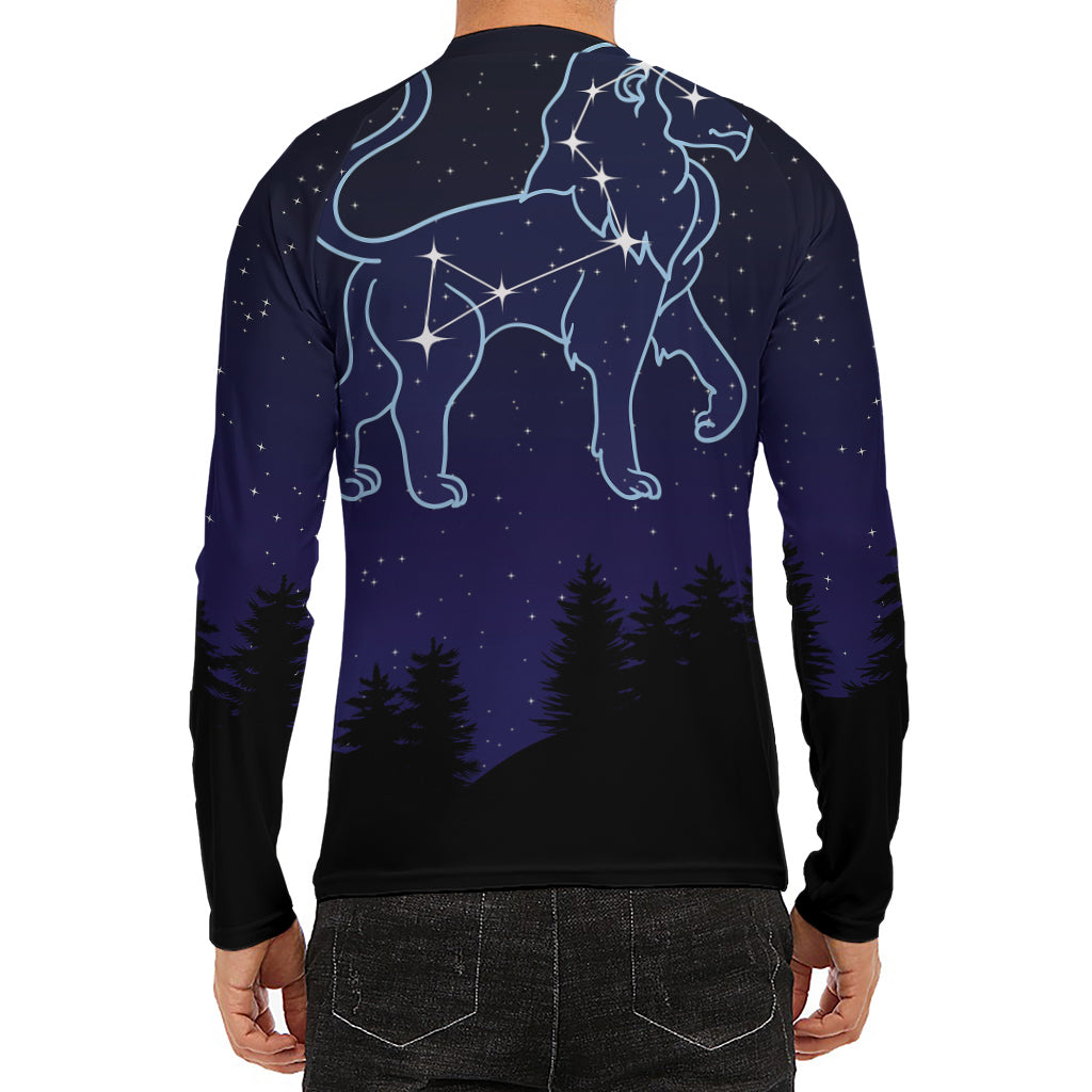 Leo Constellation Print Men's Long Sleeve Rash Guard