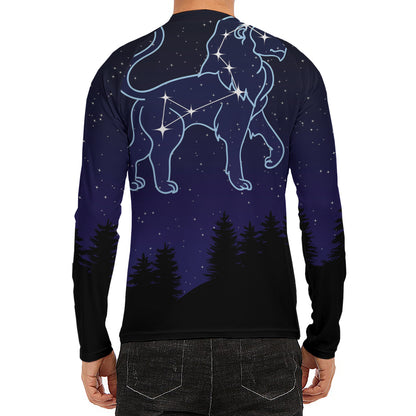 Leo Constellation Print Men's Long Sleeve Rash Guard
