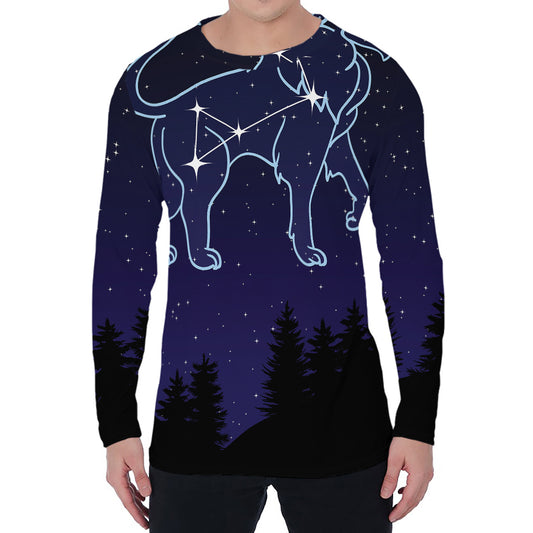 Leo Constellation Print Men's Long Sleeve T-Shirt