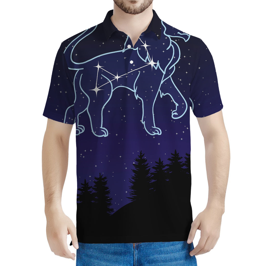 Leo Constellation Print Men's Polo Shirt