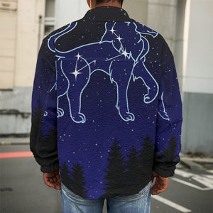 Leo Constellation Print Men's Shirt Jacket