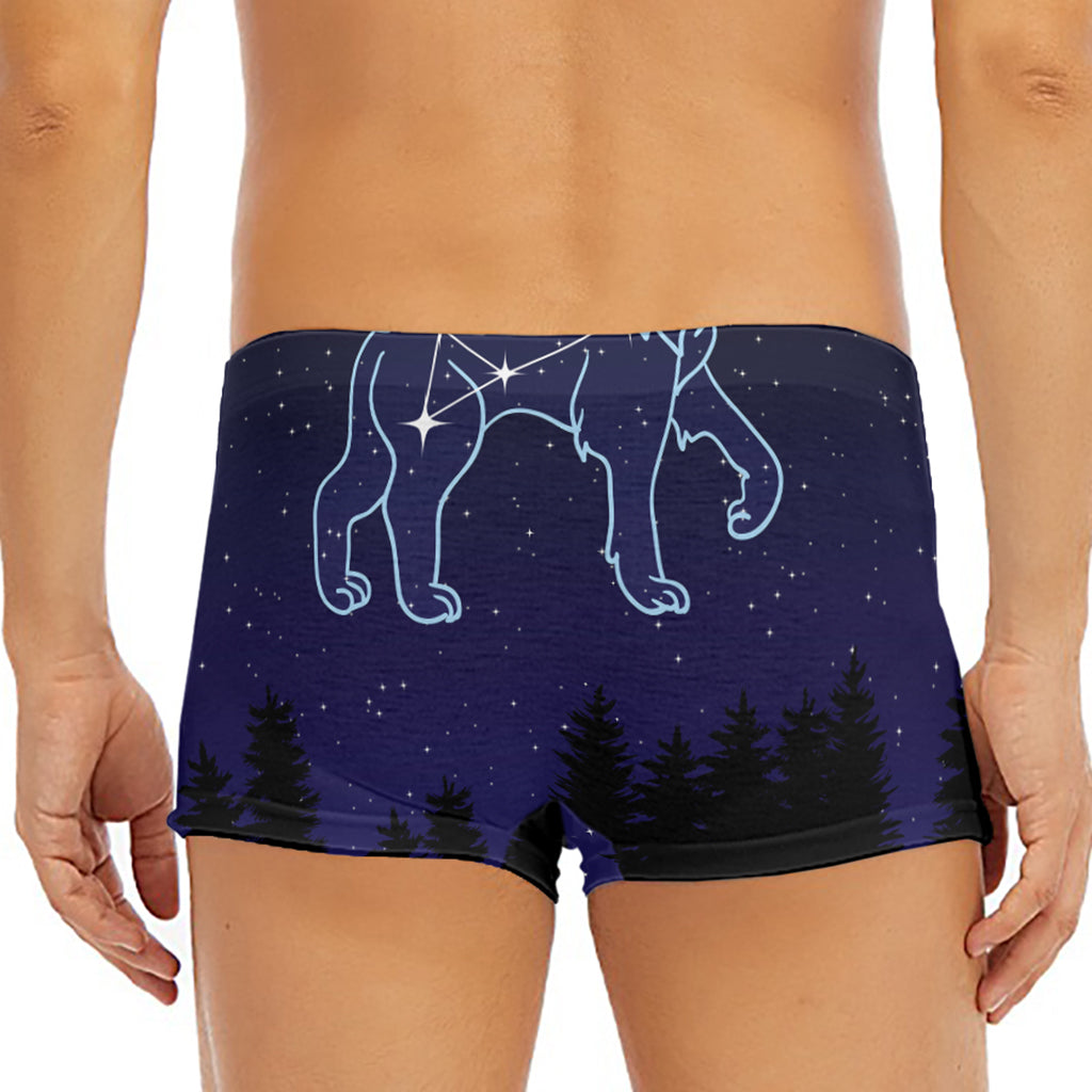 Leo Constellation Print Men's Short Boxer Briefs