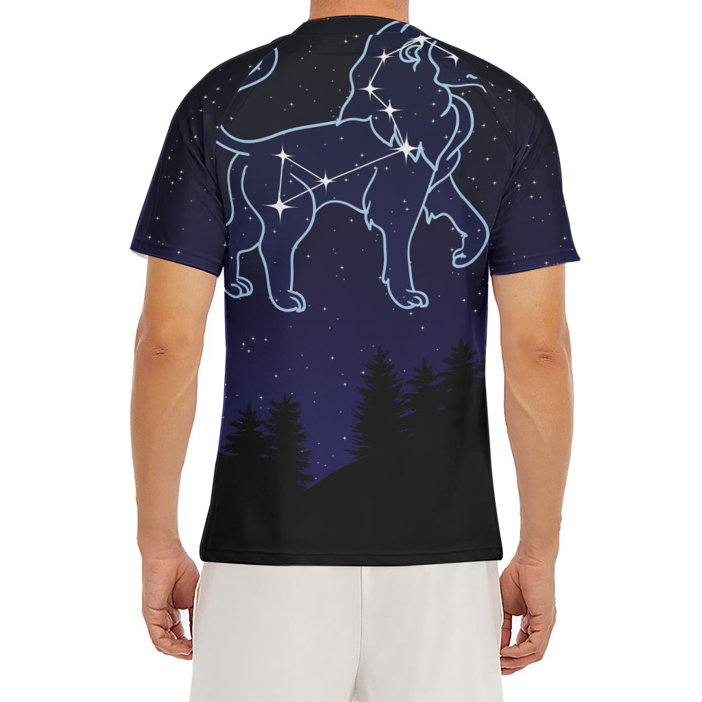 Leo Constellation Print Men's Short Sleeve Rash Guard