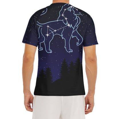 Leo Constellation Print Men's Short Sleeve Rash Guard