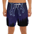 Leo Constellation Print Men's Split Running Shorts