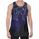 Leo Constellation Print Men's Velvet Tank Top
