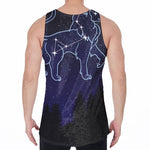 Leo Constellation Print Men's Velvet Tank Top