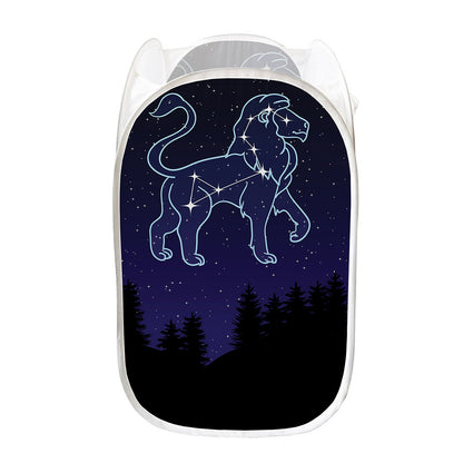 Leo Constellation Print Mesh Laundry Hamper