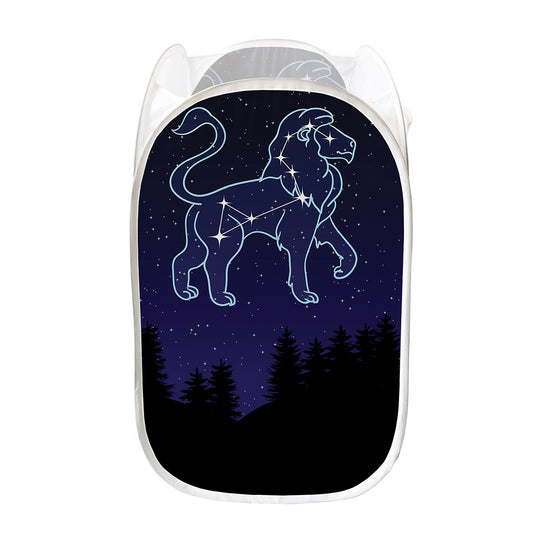 Leo Constellation Print Mesh Laundry Hamper