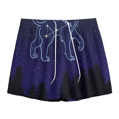 Leo Constellation Print Mesh Shorts