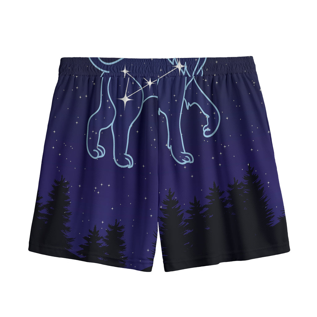 Leo Constellation Print Mesh Shorts