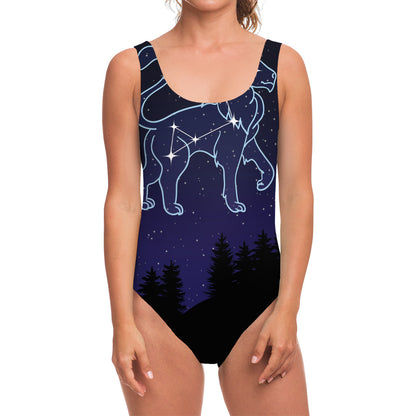 Leo Constellation Print One Piece Swimsuit