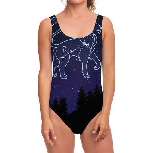 Leo Constellation Print One Piece Swimsuit