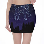 Leo Constellation Print Pencil Mini Skirt