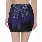 Leo Constellation Print Pencil Mini Skirt