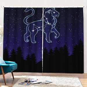 Leo Constellation Print Pencil Pleat Curtains