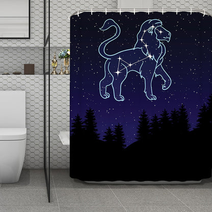 Leo Constellation Print Polyester Shower Curtain