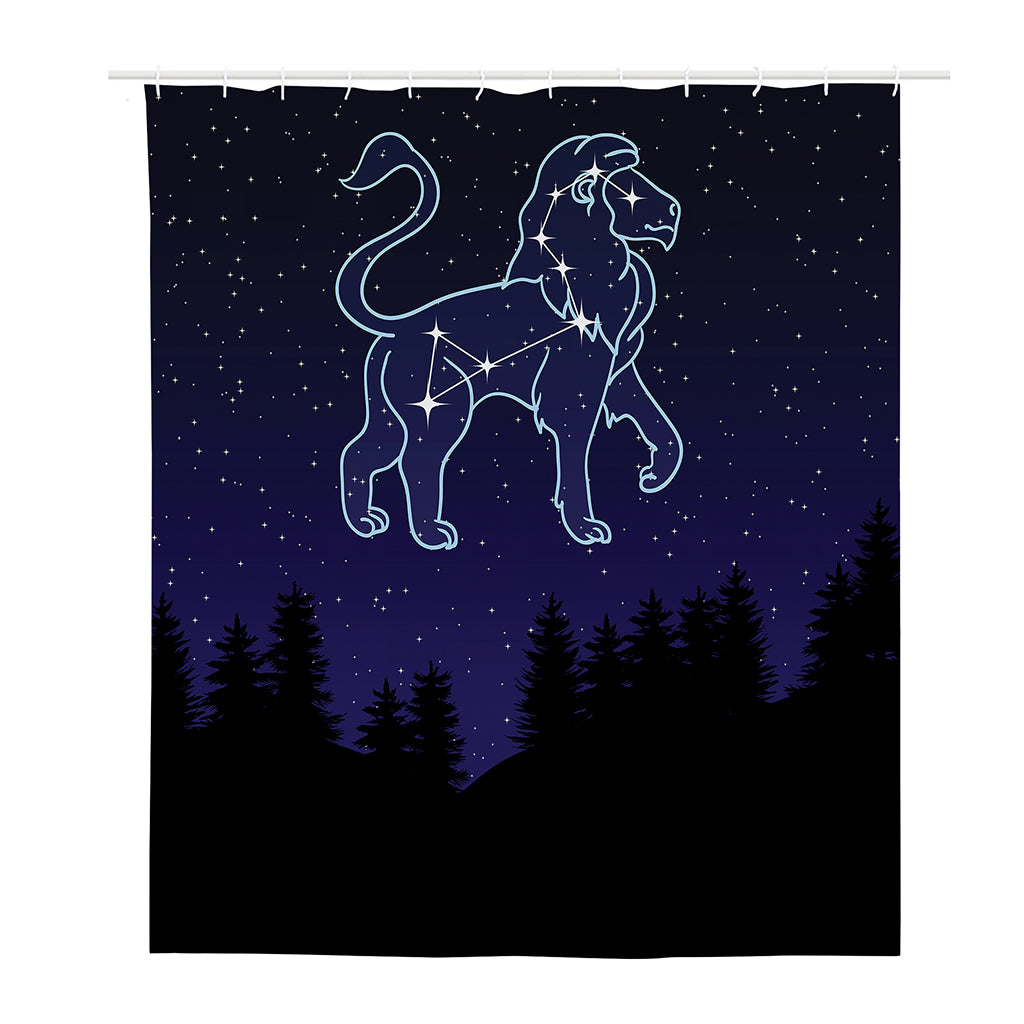 Leo Constellation Print Polyester Shower Curtain