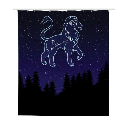 Leo Constellation Print Polyester Shower Curtain