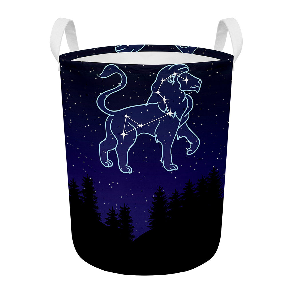 Leo Constellation Print Round Laundry Basket