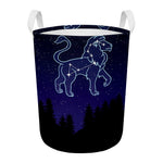 Leo Constellation Print Round Laundry Basket