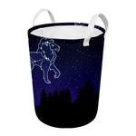 Leo Constellation Print Round Laundry Basket