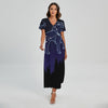 Leo Constellation Print Short Sleeve Maxi Dress