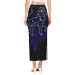 Leo Constellation Print Side Slit Maxi Skirt