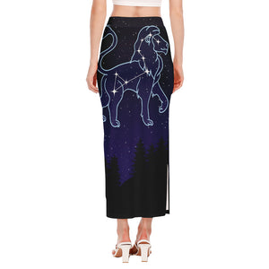 Leo Constellation Print Side Slit Maxi Skirt