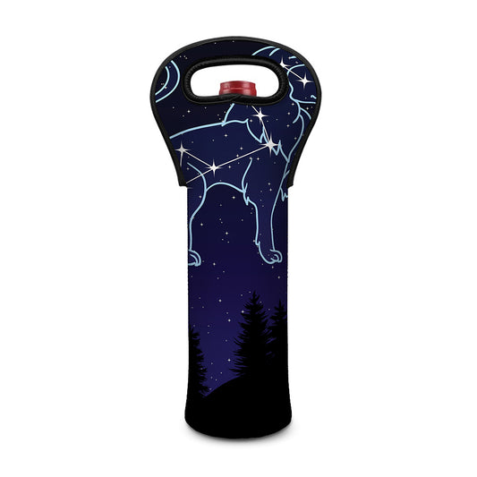 Leo Constellation Print Single Neoprene Wine Tote