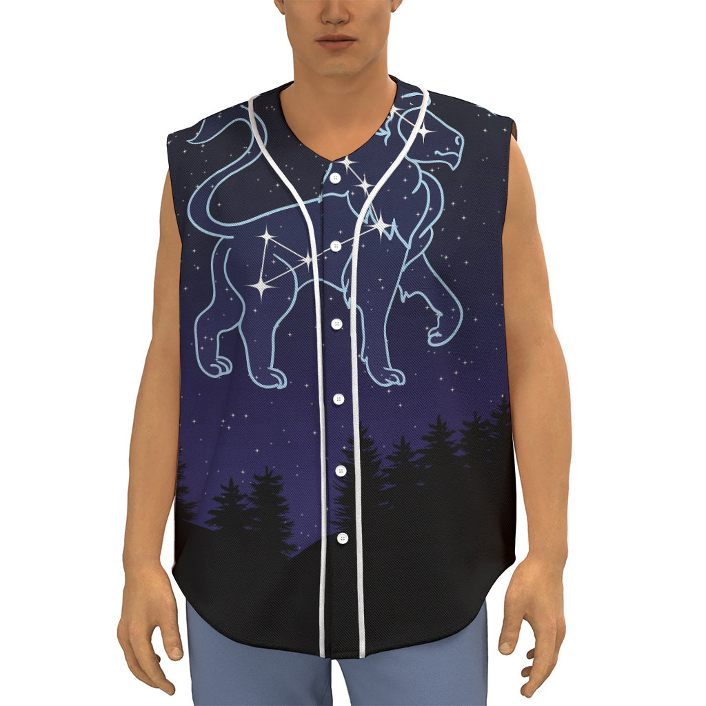 Leo Constellation Print Sleeveless Baseball Jersey