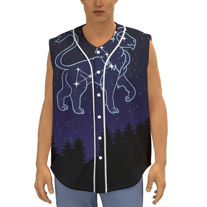 Leo Constellation Print Sleeveless Baseball Jersey