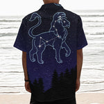 Leo Constellation Print Textured Short Sleeve Shirt