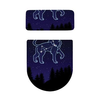 Leo Constellation Print Toilet Lid And Tank Cover Set