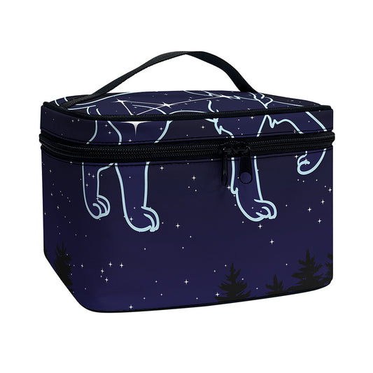 Leo Constellation Print Travel Makeup Bag