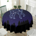 Leo Constellation Print Waterproof Round Tablecloth