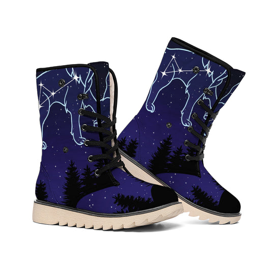 Leo Constellation Print Winter Boots
