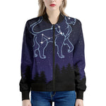 Leo Constellation Print Women's Bomber Jacket