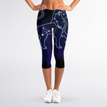 Leo Constellation Print Women's Capri Leggings