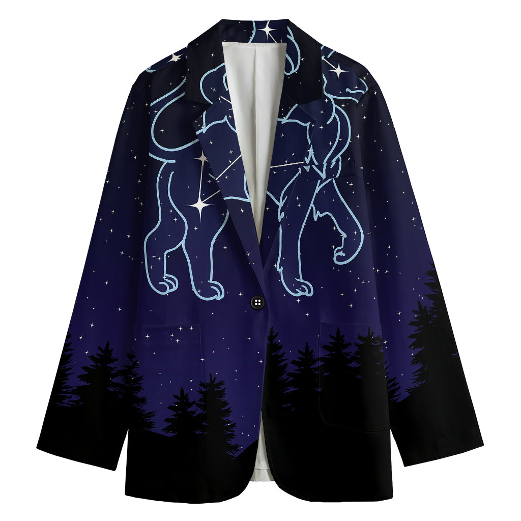 Leo Constellation Print Women's Cotton Blazer