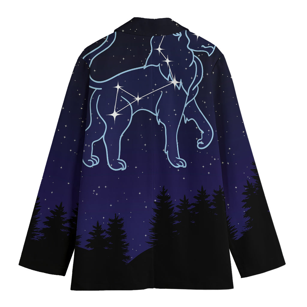 Leo Constellation Print Women's Cotton Blazer