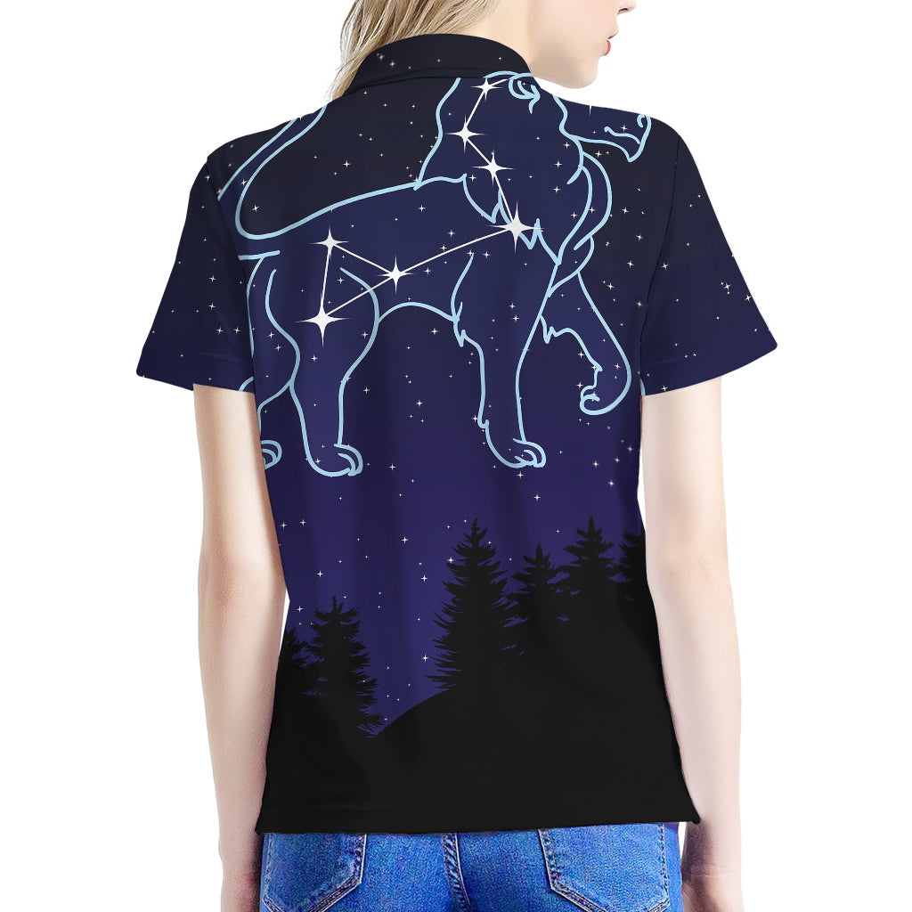 Leo Constellation Print Women's Polo Shirt