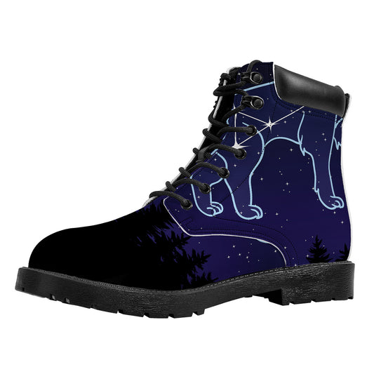 Leo Constellation Print Work Boots