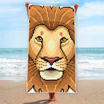 Leo Pixel Print Beach Towel