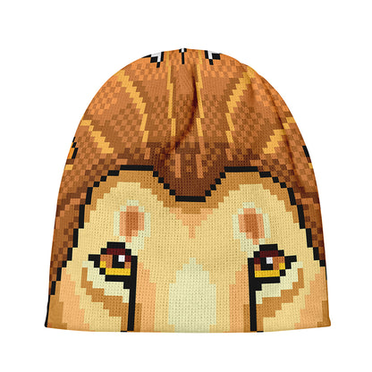 Leo Pixel Print Beanie