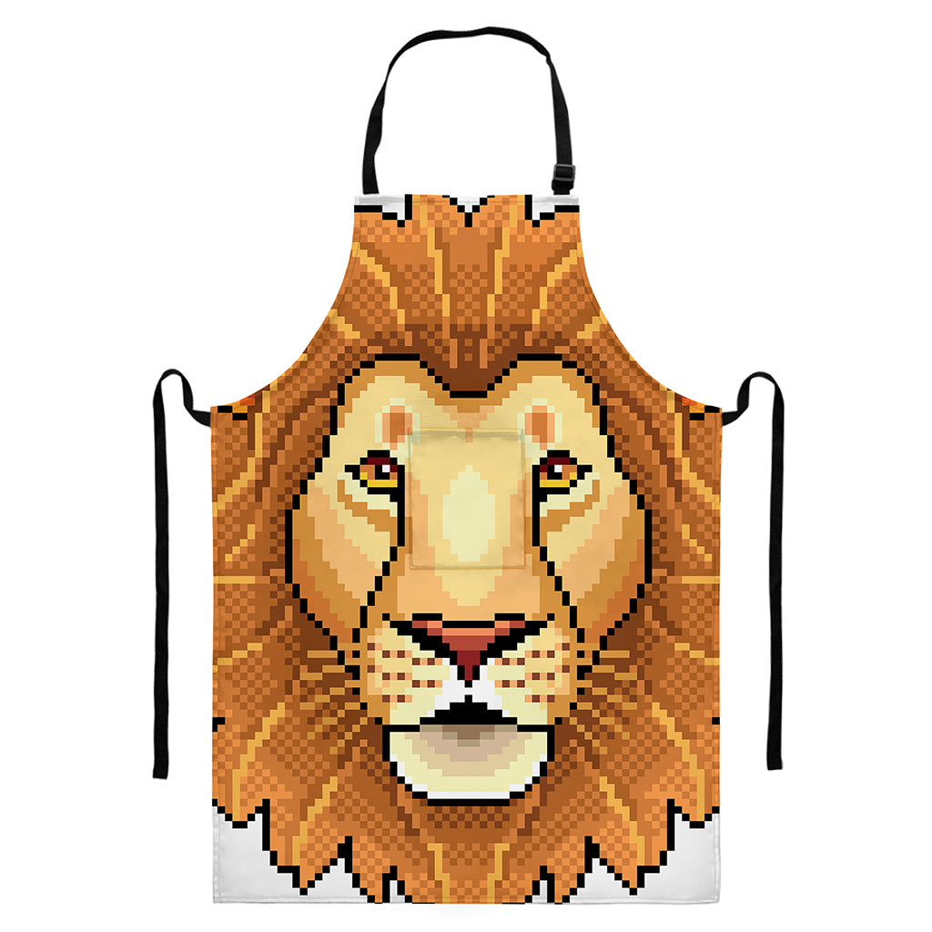 Leo Pixel Print Bib Apron With Pocket