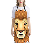 Leo Pixel Print Bib Apron With Pocket