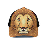Leo Pixel Print Black Mesh Trucker Cap